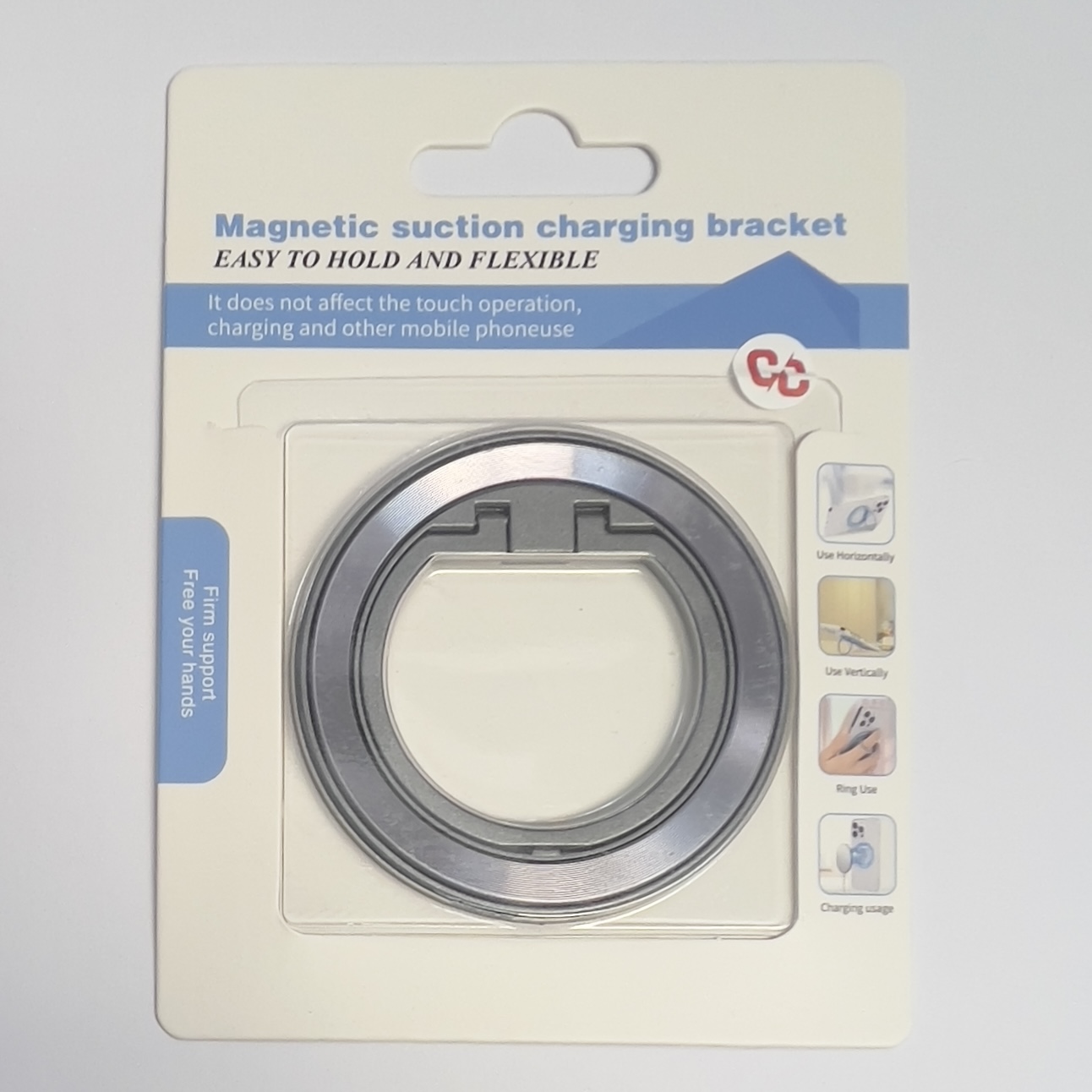 Suport telefon cu conectare magnetica Argintiu